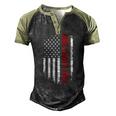 Best Daddy Ever Us American Flag Vintage For Fathers Day Men's Henley Raglan T-Shirt Black Forest