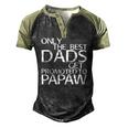 Only The Best Dads Get Promoted To Papaw Men's Henley Raglan T-Shirt Black Forest