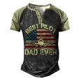 Best Pilot Dad Ever Fathers Day American Flag 4Th Of July Men's Henley Shirt Raglan Sleeve 3D Print T-shirt Black Forest