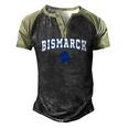 Bismarck High School Lions C2 College Sports Men's Henley Raglan T-Shirt Black Forest