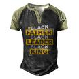 Mens Black Father Black Leader Black King African American Pride Men's Henley Raglan T-Shirt Black Forest