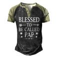 Blessed To Be Called Pap Fathers Day Men's Henley Raglan T-Shirt Black Forest
