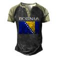 Bosnia-Herzegovina Bosnian Flag Bosnian Pride Bosnian Roots Men's Henley Raglan T-Shirt Black Forest