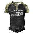 Bourbon Bacon Guns & Freedom 4Th Of July Patriotic Usa Flag Men's Henley Raglan T-Shirt Black Forest
