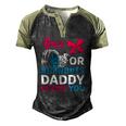 Burnouts Or Bows Daddy Loves You Gender Reveal Party Baby Men's Henley Raglan T-Shirt Black Forest