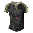 Camper Tee Happy Camping Lover Camp Vacation Men's Henley Raglan T-Shirt Black Forest