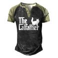 The Catfather Cat Dad For Men Cat Lover Men's Henley Raglan T-Shirt Black Forest