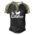 The Catfather Persian Cat Lover Father Cat Dad Men's Henley Raglan T-Shirt Black Forest