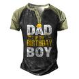 Dad Of The Bday Boy Construction Bday Party Hat Men Men's Henley Raglan T-Shirt Black Forest