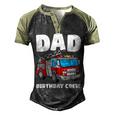 Dad Birthday Crew Fire Truck Firefighter Fireman Party Men's Henley Shirt Raglan Sleeve 3D Print T-shirt Black Forest