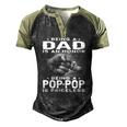 Mens Being A Dad Is An Honor Being A Pop-Pop Is Priceless Grandpa Men's Henley Raglan T-Shirt Black Forest