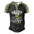 Dad Needs A Beer Button Up S Beer Drinking Love Men's Henley Raglan T-Shirt Black Forest