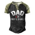 Dad Of One Boy And Two Girls Men's Henley Shirt Raglan Sleeve 3D Print T-shirt Black Forest