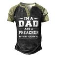 Im A Dad And A Preacher Nothing Scares Me Men Men's Henley Raglan T-Shirt Black Forest