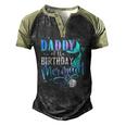 Daddy Of The Birthday Mermaid Family Matching Party Squad Men's Henley Raglan T-Shirt Black Forest