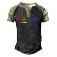 Daddy Gay Lesbian Pride Lgbtq Inspirational Ideal Men's Henley Raglan T-Shirt Black Forest