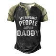 Daddy Gift My Favorite People Call Me Daddy Men's Henley Shirt Raglan Sleeve 3D Print T-shirt Black Forest