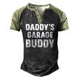 Daddys Garage Buddy For Dads Helper Men's Henley Raglan T-Shirt Black Forest