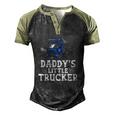 Daddys Little Trucker Truck Driver Trucking Boys Girls Men's Henley Raglan T-Shirt Black Forest