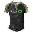 This Definition Of Papai Brazilian Father Brazil Flag Classic Men's Henley Raglan T-Shirt Black Forest