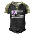Epilepsy Warrior Purple American Flag Awareness Ribbon Men's Henley Raglan T-Shirt Black Forest
