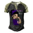 Epilepsy Warrior Strong Women Purple Ribbon Epilepsy Epilepsy Awareness V2 Men's Henley Shirt Raglan Sleeve 3D Print T-shirt Black Forest