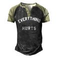 Everything Hurts Workout Gym Men's Henley Shirt Raglan Sleeve 3D Print T-shirt Black Forest