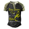 Ewings Sarcoma Dad Most People Never Meet Their Hero I Raised Mine Yellow Ribbon Ewings Sarcoma Ewings Sarcoma Awareness Men's Henley Shirt Raglan Sleeve 3D Print T-shirt Black Forest