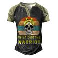 Ewings Sarcoma Warrior Skull Women Vintage Yellow Ribbon Ewings Sarcoma Ewings Sarcoma Awareness V2 Men's Henley Shirt Raglan Sleeve 3D Print T-shirt Black Forest