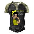 Ewings Sarcoma Warrior Strong Women Yellow Women Ewings Sarcoma Ewings Sarcoma Awareness Men's Henley Shirt Raglan Sleeve 3D Print T-shirt Black Forest