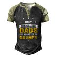 Family 365 The Greatest Dads Get Promoted To Grampy Grandpa Men's Henley Raglan T-Shirt Black Forest