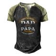 Family Dad & Papa Fathers Day Grandpa Daddy Men's Henley Raglan T-Shirt Black Forest