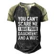 Mens Father You Cant Scare Me I Have Four Daughters And A Wife Men's Henley Raglan T-Shirt Black Forest