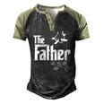 Mens The Father First Time Fathers Day New Dad Men's Henley Raglan T-Shirt Black Forest
