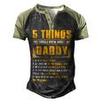 Father Grandpa 5 Things You Should Know About My Daddy Fathers Day 12 Family Dad Men's Henley Shirt Raglan Sleeve 3D Print T-shirt Black Forest