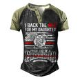 Father Grandpa I Back The Red For My Daughter Proud Firefighter Dad 186 Family Dad Men's Henley Shirt Raglan Sleeve 3D Print T-shirt Black Forest