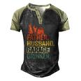 Father Husband Garage Drinker Vintage Mechanic Dad Handyman Men's Henley Raglan T-Shirt Black Forest