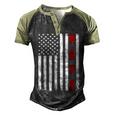 Mens Fathers Day Best Dad Ever Usa American Flag Men's Henley Raglan T-Shirt Black Forest