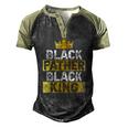 Mens Fathers Day Black Father Black King African American Dad Men's Henley Raglan T-Shirt Black Forest