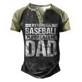 Favorite Baseball Player Calls Me Dad Men's Henley Shirt Raglan Sleeve 3D Print T-shirt Black Forest