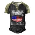 Mens My Favorite Future Nurse Calls Me Dad Usa Flag Fathers Day Men's Henley Raglan T-Shirt Black Forest