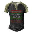 Feliz Navi Dad Ugly Christmas Daddy Claus Men's Henley Raglan T-Shirt Black Forest