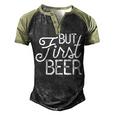 But First Beer Men's Henley Raglan T-Shirt Black Forest