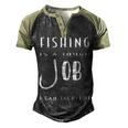 Fishing Is A Tough Job But I Can Tackle It Men's Henley Shirt Raglan Sleeve 3D Print T-shirt Black Forest