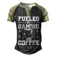 Fueled By Gaming And Coffee Video Gamer Gaming Men's Henley Shirt Raglan Sleeve 3D Print T-shirt Black Forest