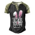 Funny Cute Pink Bunny Im All Ears Rabbit Happy Easter Day Gift For Girls Women Mom Mommy Family Birthday Holiday Christmas Men's Henley Shirt Raglan Sleeve 3D Print T-shirt Black Forest