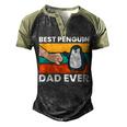 Funny Penguin Best Penguin Dad Ever Men's Henley Shirt Raglan Sleeve 3D Print T-shirt Black Forest