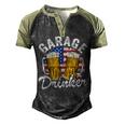 Garage Drinker 4Th Of July American Flag Dad Mens Garage Men's Henley Shirt Raglan Sleeve 3D Print T-shirt Black Forest