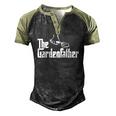 Mens The Gardenfather Gardener Gardening Plant Grower Men's Henley Raglan T-Shirt Black Forest