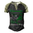 Glaucoma Dad Most People Never Meet Their Hero I Raised Mine Green Ribbon Glaucoma Glaucoma Awareness Men's Henley Shirt Raglan Sleeve 3D Print T-shirt Black Forest